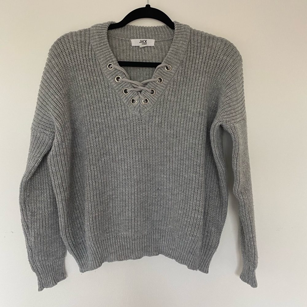 NOT FOR SALE Willard Lace Up Neck Sweater - Picture 6 of 6